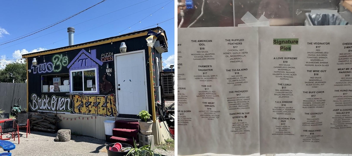 Two 2's Brick Oven Baked Pi House Menu