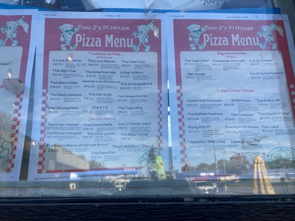 Two 2's Brick Oven Baked Pi House Menu image 2